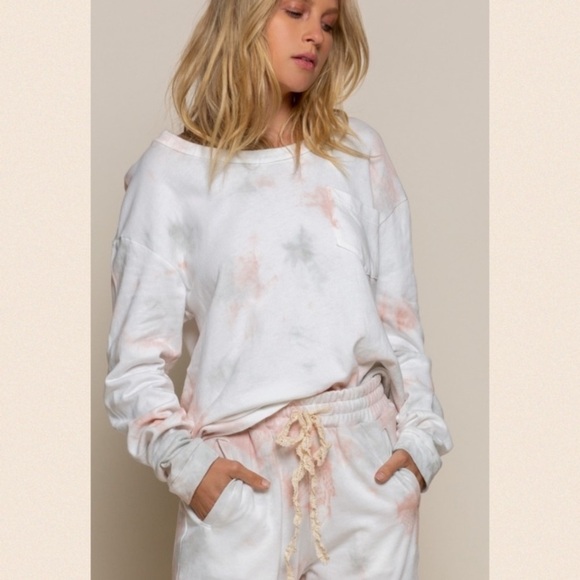 Last one!! Cobblestone Orange Splash Sweatshirt - Picture 3 of 4